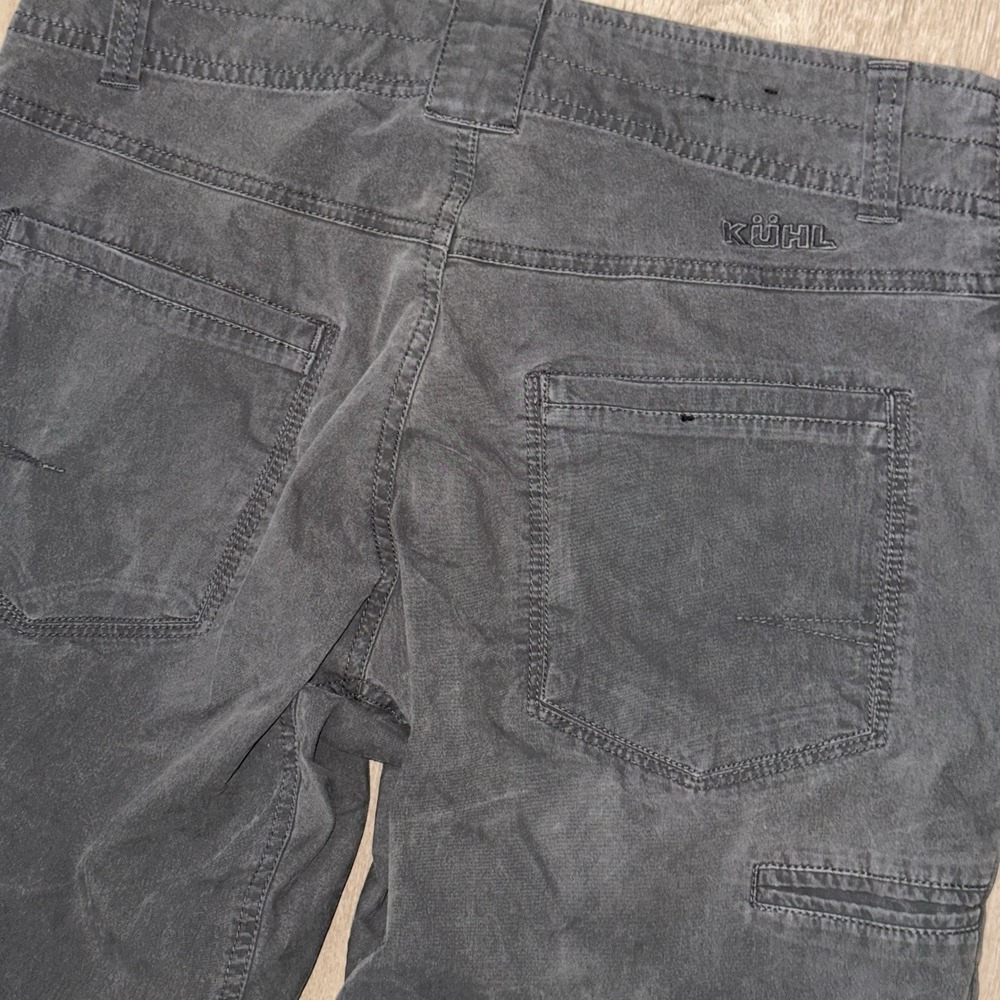Kuhl Slax Pants Men's 30x32 Dark Grey Performance Cargo Chino Stretch Nylon